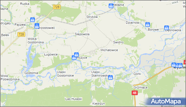 mapa Stamirowice gmina Mogielnica, Stamirowice gmina Mogielnica na mapie Targeo