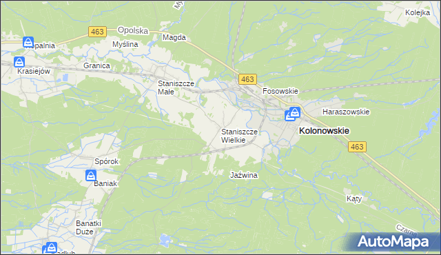 mapa Staniszcze Wielkie, Staniszcze Wielkie na mapie Targeo