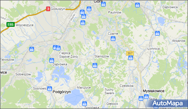 mapa Staniszów, Staniszów na mapie Targeo