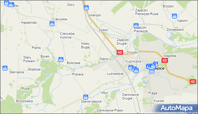 mapa Stanki, Stanki na mapie Targeo