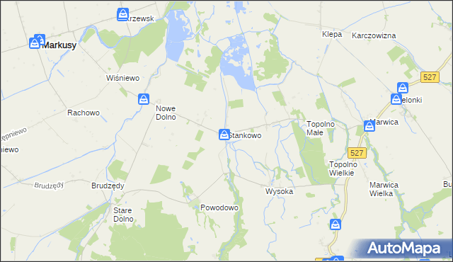 mapa Stankowo gmina Markusy, Stankowo gmina Markusy na mapie Targeo