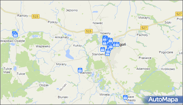 mapa Stanówko, Stanówko na mapie Targeo