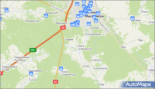 mapa Stara Grabownica, Stara Grabownica na mapie Targeo