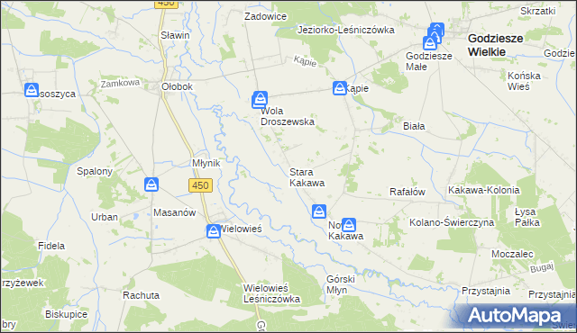 mapa Stara Kakawa, Stara Kakawa na mapie Targeo