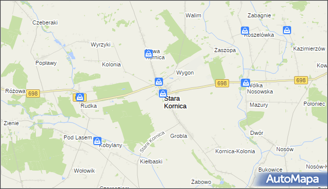 mapa Stara Kornica, Stara Kornica na mapie Targeo