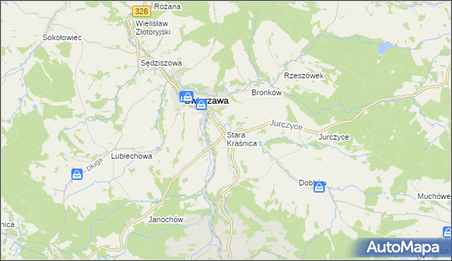 mapa Stara Kraśnica, Stara Kraśnica na mapie Targeo