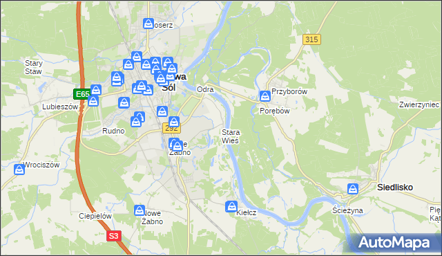 mapa Stara Wieś gmina Nowa Sól, Stara Wieś gmina Nowa Sól na mapie Targeo