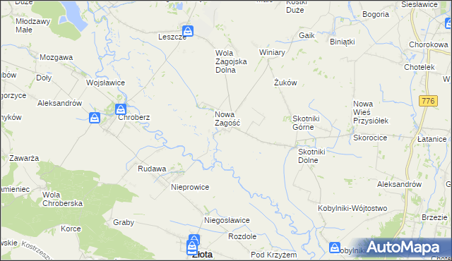mapa Stara Zagość, Stara Zagość na mapie Targeo