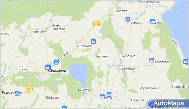 mapa Starbienino, Starbienino na mapie Targeo