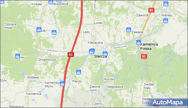 mapa Starcza, Starcza na mapie Targeo