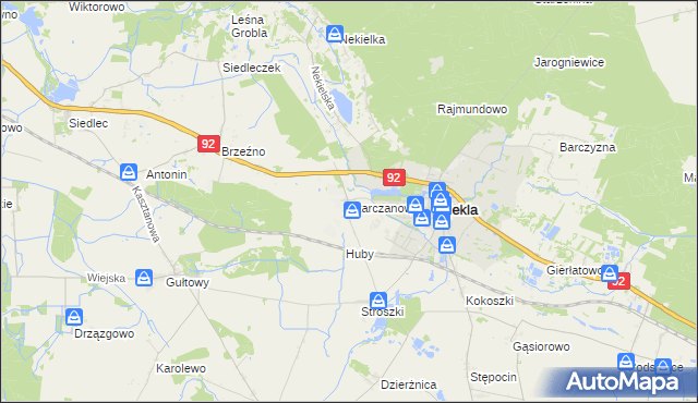 mapa Starczanowo gmina Nekla, Starczanowo gmina Nekla na mapie Targeo