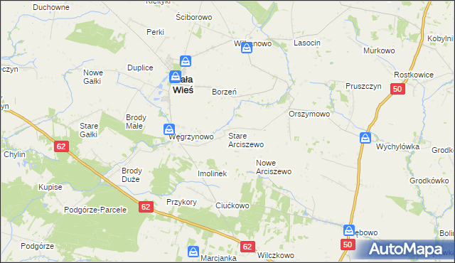 mapa Stare Arciszewo, Stare Arciszewo na mapie Targeo