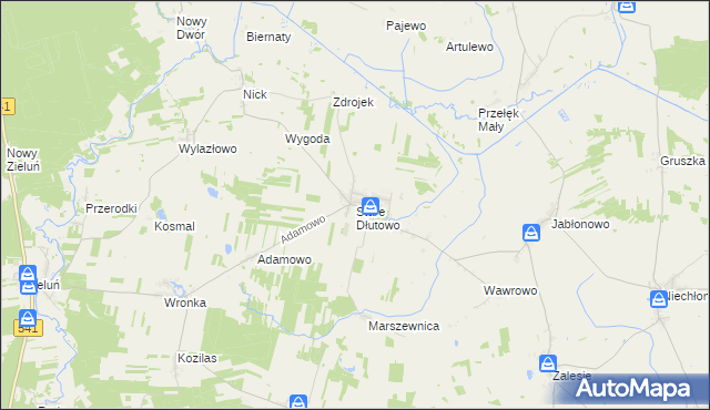 mapa Stare Dłutowo, Stare Dłutowo na mapie Targeo