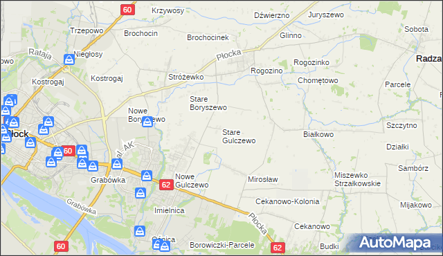 mapa Stare Gulczewo, Stare Gulczewo na mapie Targeo