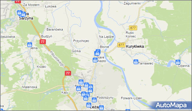 mapa Stare Miasto gmina Leżajsk, Stare Miasto gmina Leżajsk na mapie Targeo