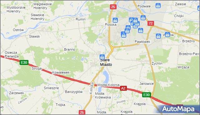 mapa Stare Miasto powiat koniński, Stare Miasto powiat koniński na mapie Targeo