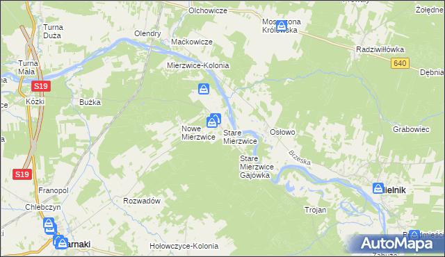 mapa Stare Mierzwice, Stare Mierzwice na mapie Targeo