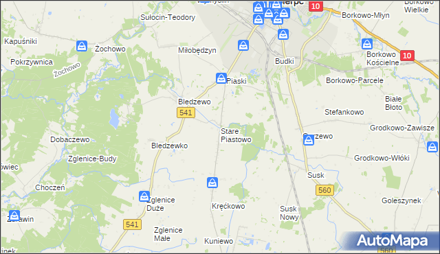 mapa Stare Piastowo, Stare Piastowo na mapie Targeo