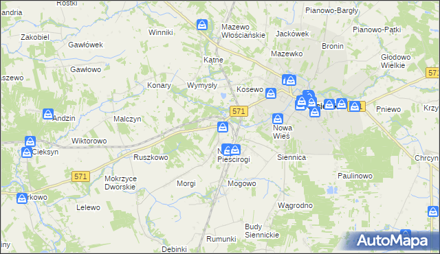 mapa Stare Pieścirogi, Stare Pieścirogi na mapie Targeo