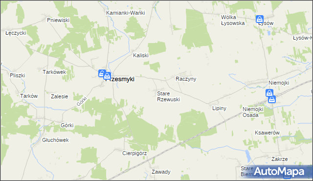 mapa Stare Rzewuski, Stare Rzewuski na mapie Targeo