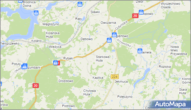 mapa Starkowa Huta, Starkowa Huta na mapie Targeo
