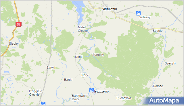 mapa Starosty, Starosty na mapie Targeo