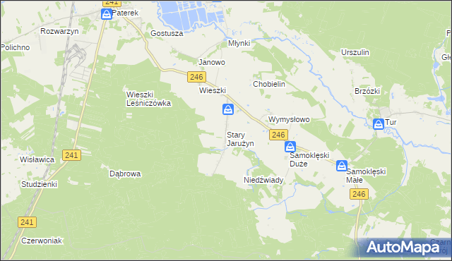 mapa Stary Jarużyn, Stary Jarużyn na mapie Targeo