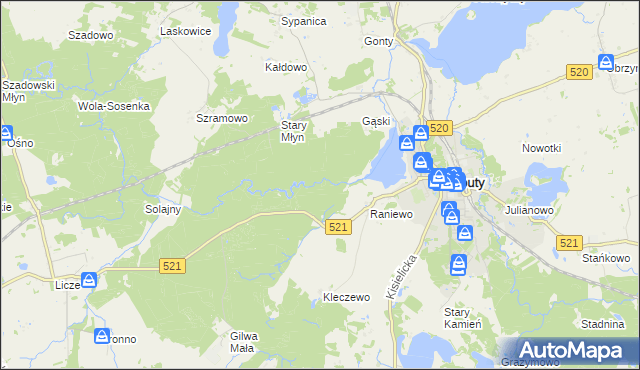 mapa Stary Młyn gmina Prabuty, Stary Młyn gmina Prabuty na mapie Targeo