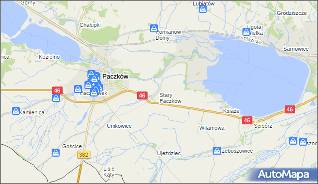 mapa Stary Paczków, Stary Paczków na mapie Targeo