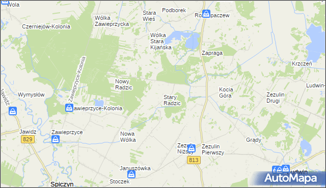 mapa Stary Radzic, Stary Radzic na mapie Targeo