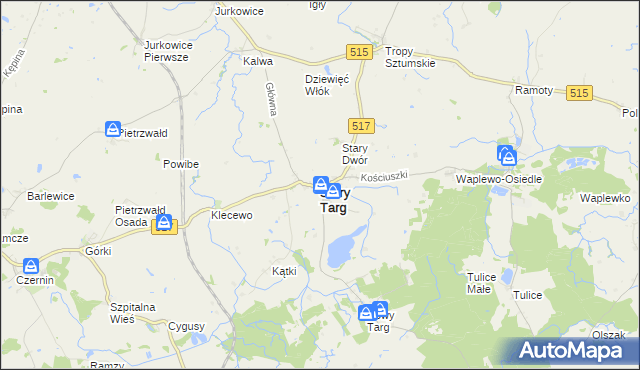 mapa Stary Targ, Stary Targ na mapie Targeo