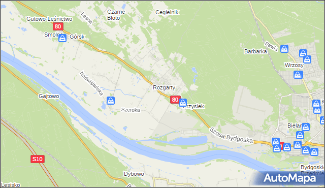 mapa Stary Toruń, Stary Toruń na mapie Targeo