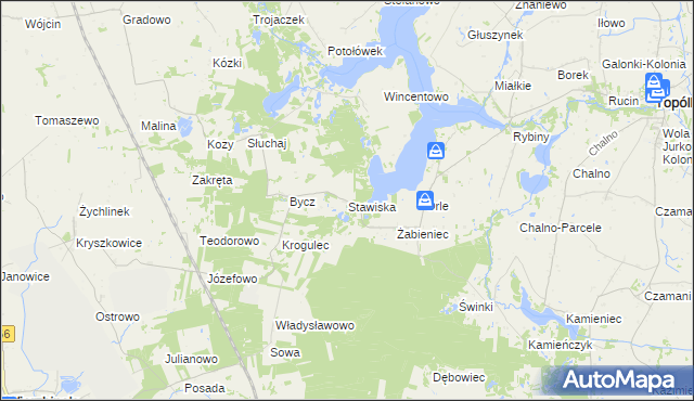 mapa Stawiska gmina Piotrków Kujawski, Stawiska gmina Piotrków Kujawski na mapie Targeo