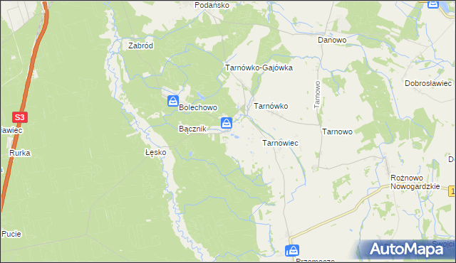 mapa Stawno gmina Goleniów, Stawno gmina Goleniów na mapie Targeo