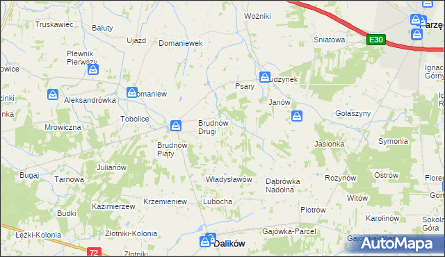 mapa Stefanów gmina Dalików, Stefanów gmina Dalików na mapie Targeo