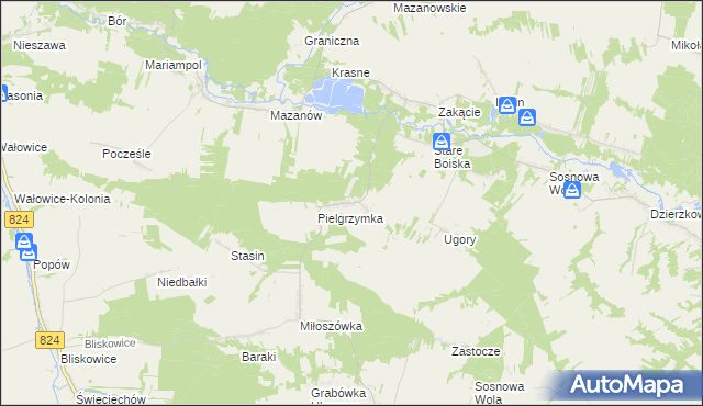 mapa Stefanówka gmina Józefów nad Wisłą, Stefanówka gmina Józefów nad Wisłą na mapie Targeo