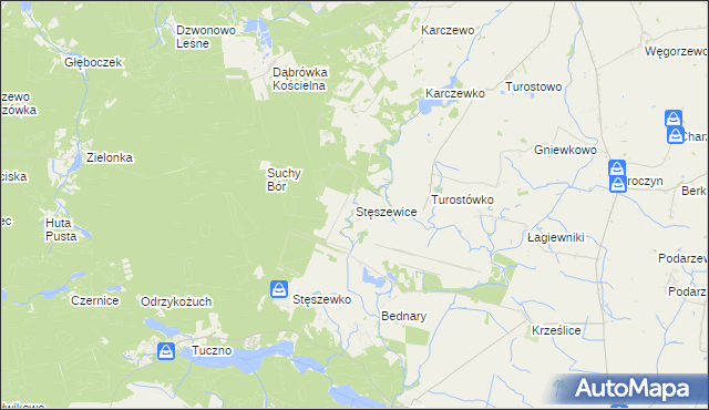 mapa Stęszewice, Stęszewice na mapie Targeo