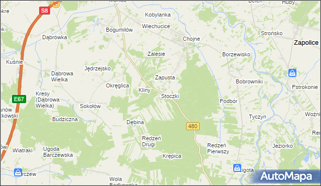 mapa Stoczki gmina Sieradz, Stoczki gmina Sieradz na mapie Targeo