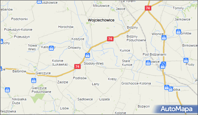 mapa Stodoły-Kolonie, Stodoły-Kolonie na mapie Targeo