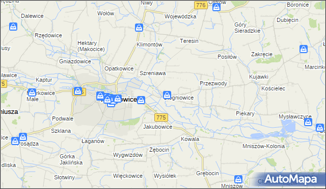 mapa Stogniowice, Stogniowice na mapie Targeo