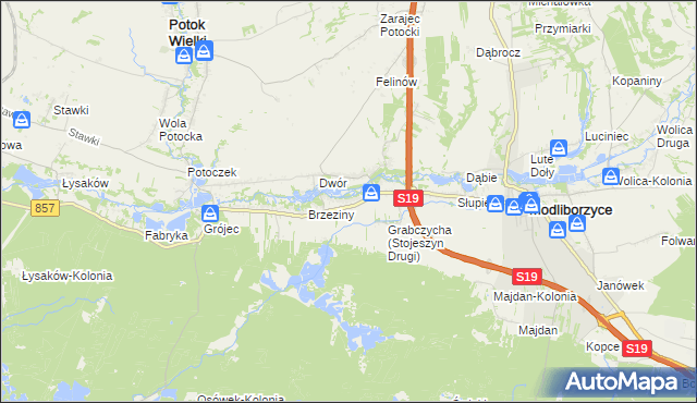 mapa Stojeszyn Drugi, Stojeszyn Drugi na mapie Targeo