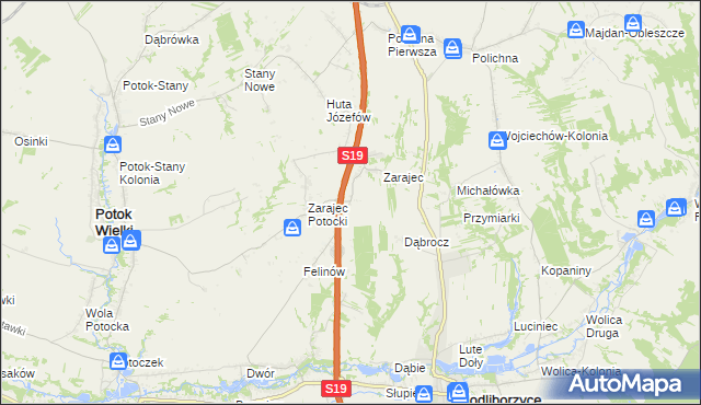 mapa Stojeszyn-Kolonia, Stojeszyn-Kolonia na mapie Targeo