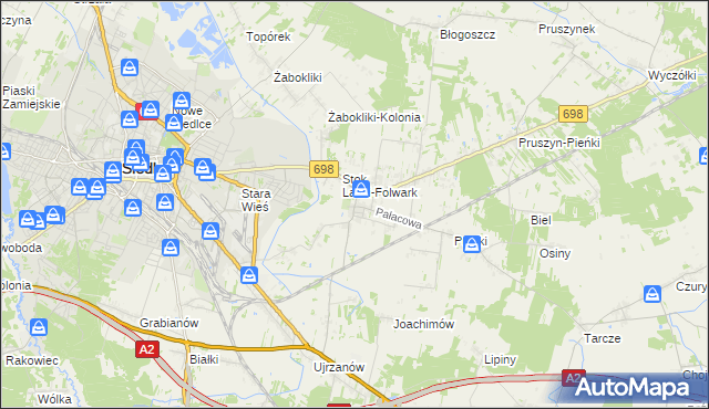 mapa Stok Lacki, Stok Lacki na mapie Targeo