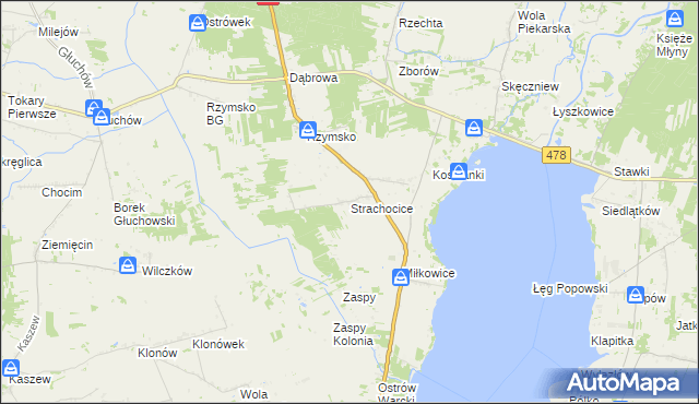 mapa Strachocice, Strachocice na mapie Targeo