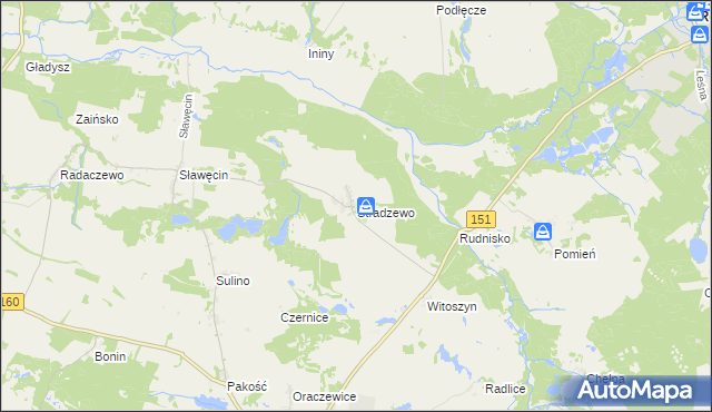 mapa Stradzewo gmina Choszczno, Stradzewo gmina Choszczno na mapie Targeo