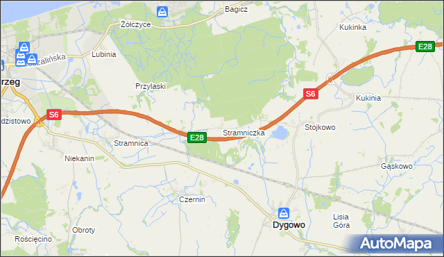 mapa Stramniczka, Stramniczka na mapie Targeo