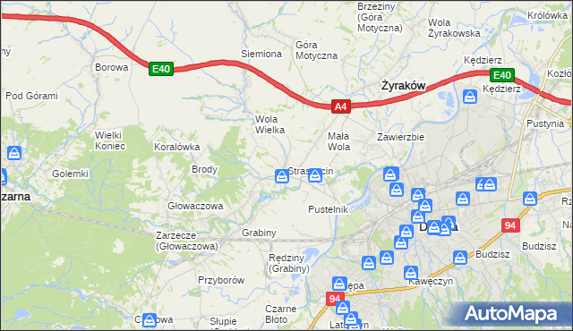 mapa Straszęcin, Straszęcin na mapie Targeo