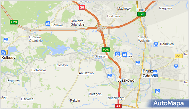 mapa Straszyn, Straszyn na mapie Targeo