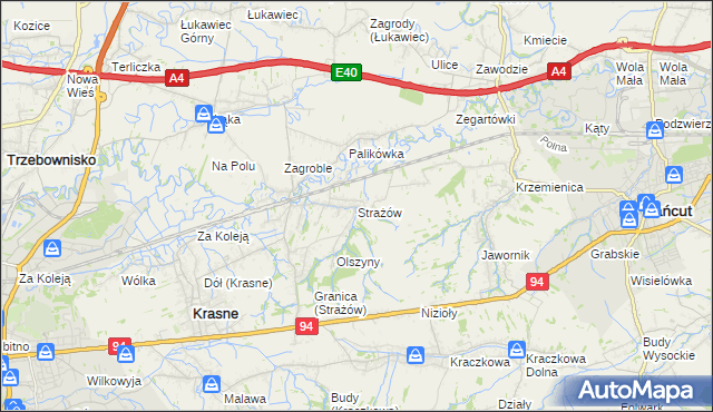 mapa Strażów, Strażów na mapie Targeo