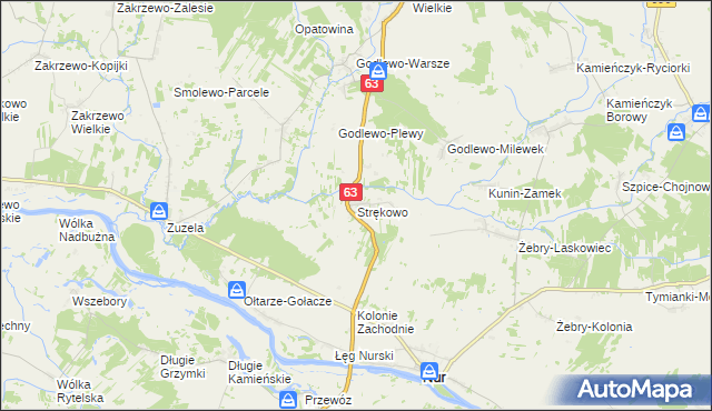 mapa Strękowo, Strękowo na mapie Targeo